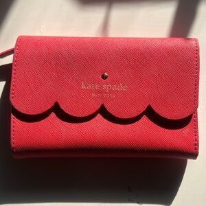 Kate Spade Red Scalloped Clutch
